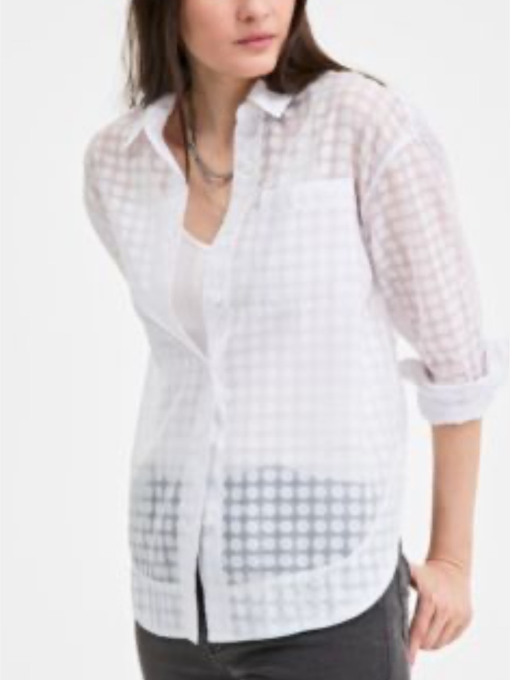 ON 34TH Women's Floral-Burnout Relaxed Blouse XL $69.50